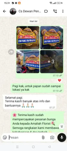 Testimonial Papan Bunga Pernikahan warungbanten